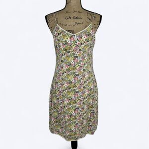 Vintage 90s Route 66 Sundress Sz 6 Ditsy Floral Cotton Slip Dress Cottagecore